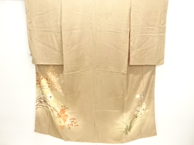 アンティーク　紋錦紗南天に菊模様刺繍着物